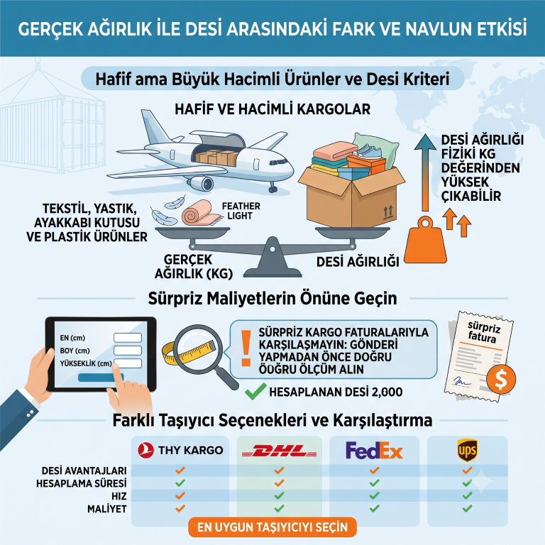 Gerçek Ağırlık ile Desi Arasındaki Fark ve Navlun Etkisi